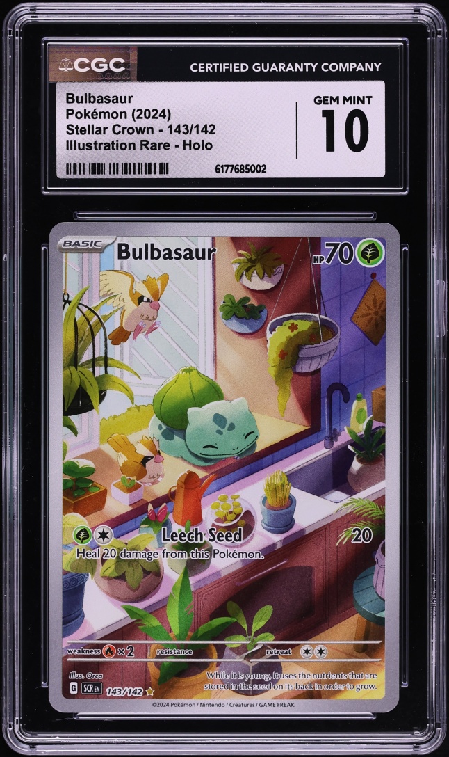 2024 Pokemon Scarlet & Violet Stellar Crown IR Bulbasaur #143 CGC 10 GEM MINT