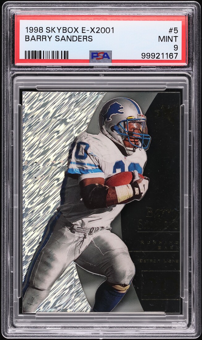 1998 Skybox E-X 2001 Barry Sanders #5 PSA 9 MINT - Photo 1