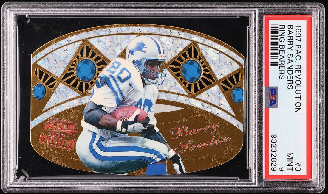 1997 Pacific Revolution Ring Bearers Barry Sanders #3 PSA 9 MINT - Photo 1