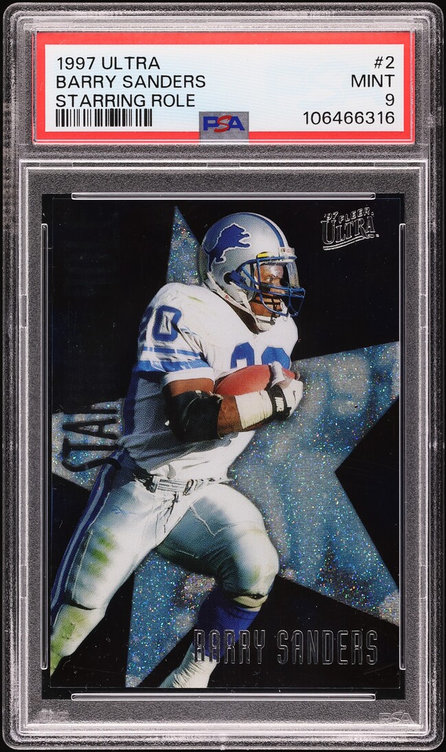 1997 Ultra Starring Role Barry Sanders #2 PSA 9 MINT - Photo 1