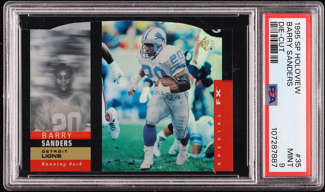 1995 SP Holoview Die-Cut Barry Sanders #35 PSA 9 MINT - Photo 1