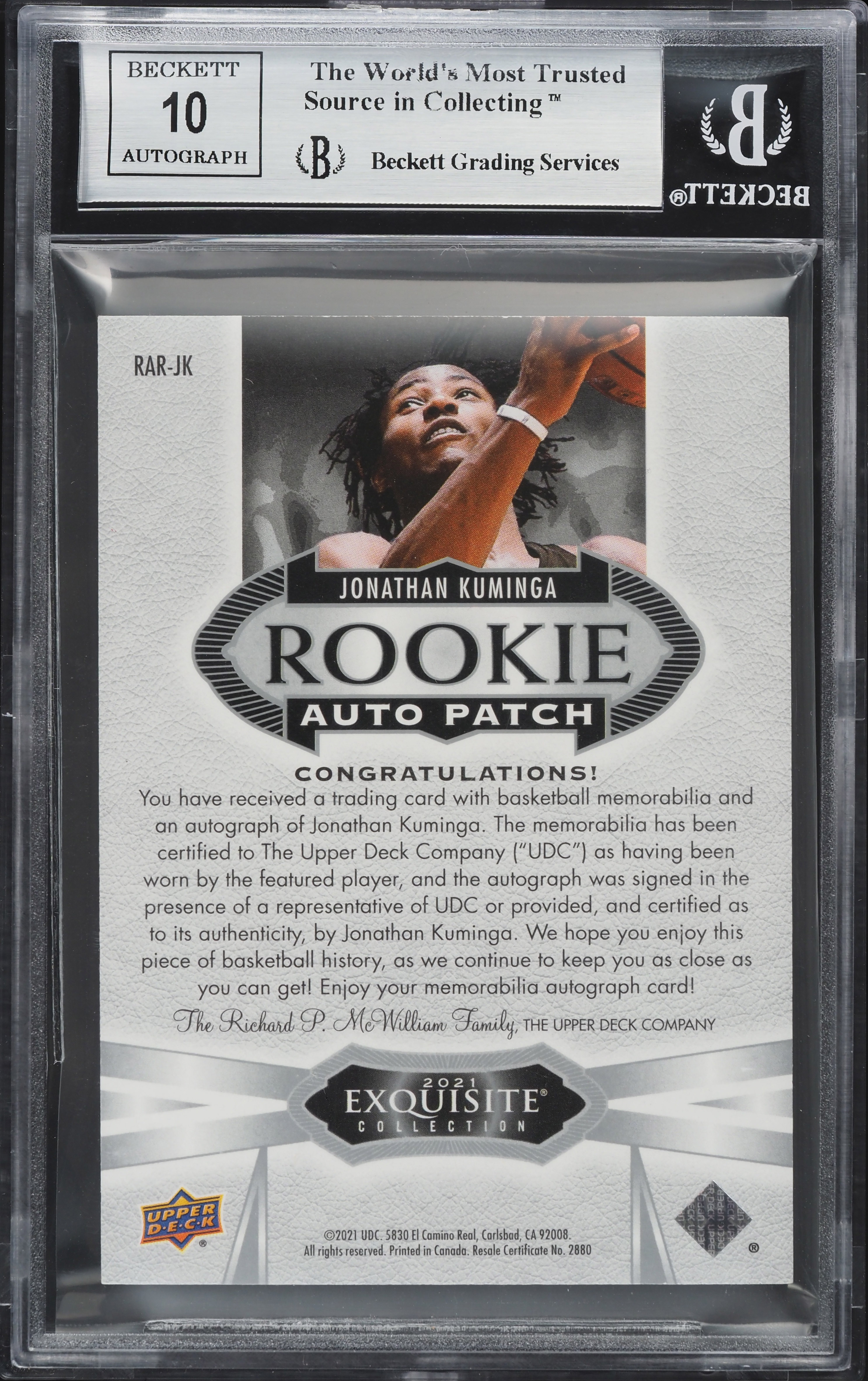 その他 jonathan kuminga RC auto /99 JONATHAN KUMINGA 2021 EXQUISITE RC AUTO AUTOGRAPH /99 GOLDEN