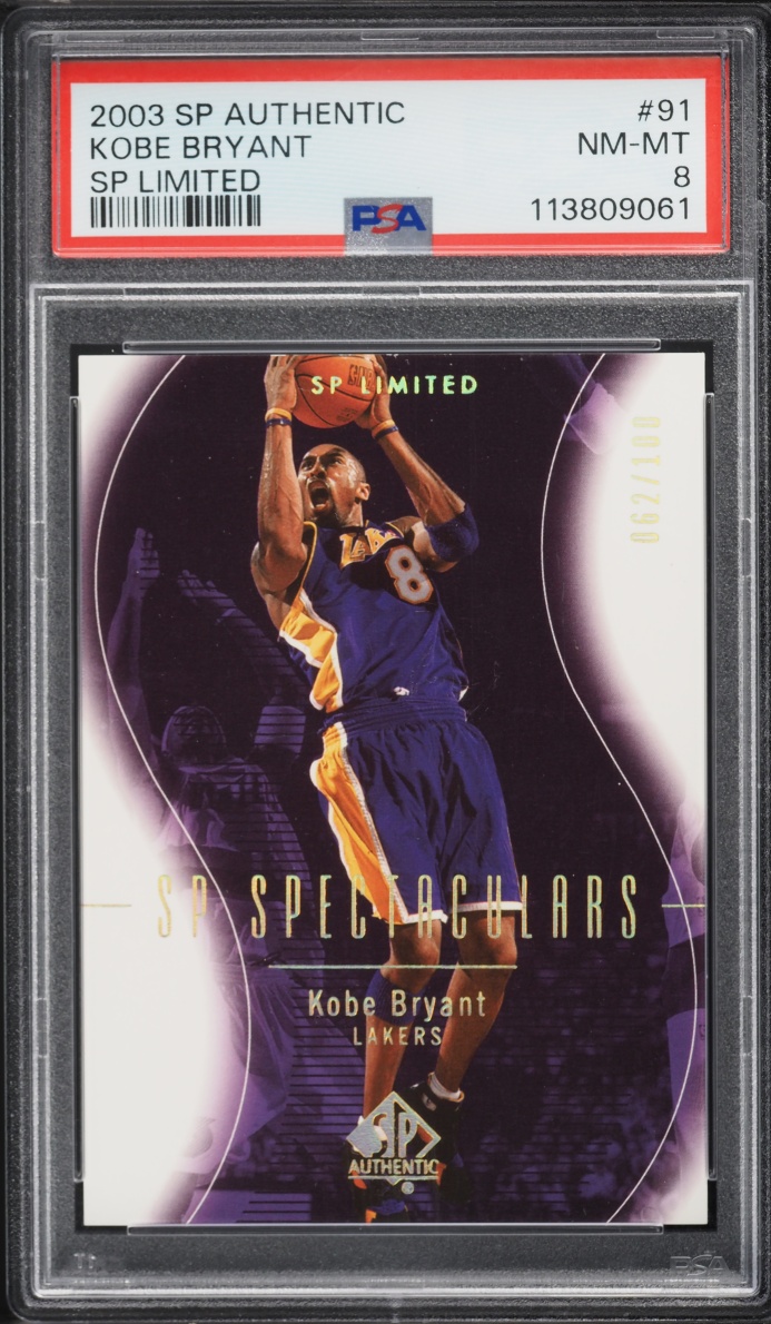 2003 SP Authentic Limited Kobe Bryant /100 #91 PSA 8 NM-MT on Fanatics ...
