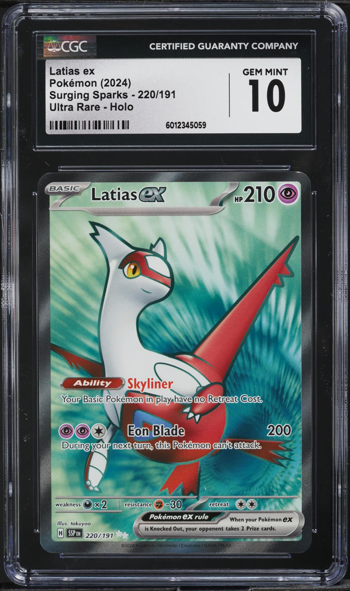 2024 Pokemon Scarlet & Violet Surging Sparks Full Art Latias EX #220 CGC 10 GEM MINT