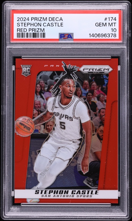 2024 Panini Prizm Deca Red Stephon Castle ROOKIE /199 #174 PSA 10 GEM MINT - Photo 1