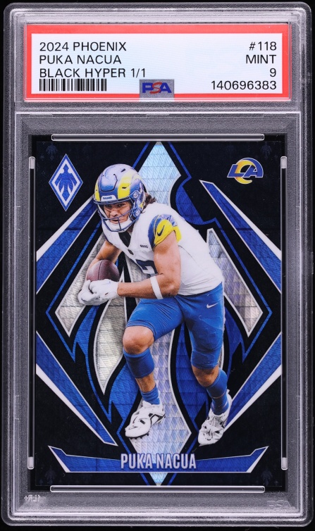 2024 Panini Phoenix Black Hyper Puka Nacua 1/1 #118 PSA 9 MINT - Photo 1