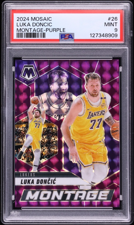 2024 Panini Mosaic Montage Purple Prizm Luka Doncic /99 #26 PSA 9 MINT - Photo 1