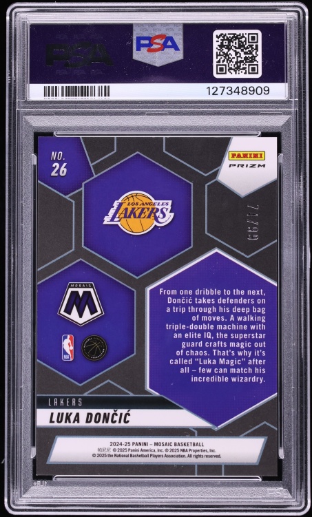 2024 Panini Mosaic Montage Purple Prizm Luka Doncic /99 #26 PSA 9 MINT - Photo 2