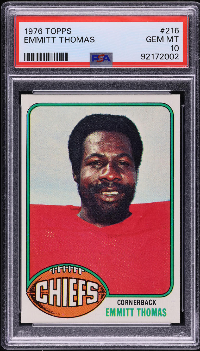 1976 Topps Football Emmitt Thomas #216 PSA 10 GEM MINT