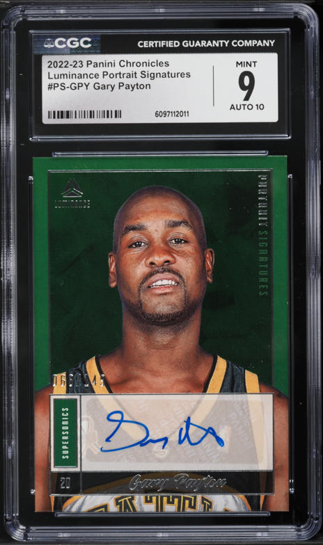 2022 Panini Chronicles Luminance Portrait Signatures Gary Payton