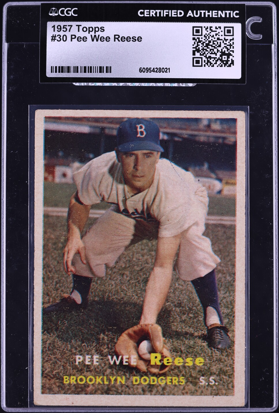 1957 Topps Pee Wee Reese #30 CGC AUTH