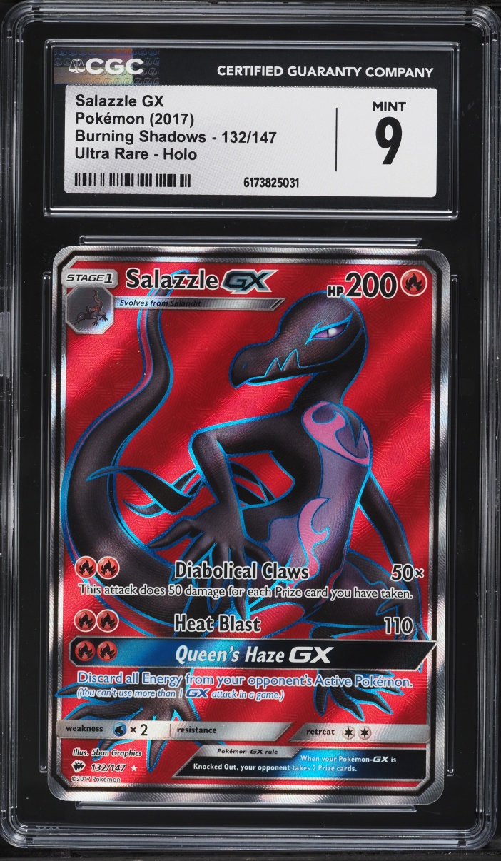 2017 Pokemon Sun & Moon Burning Shadows Full Art Salazzle GX #132 CGC 9 MINT