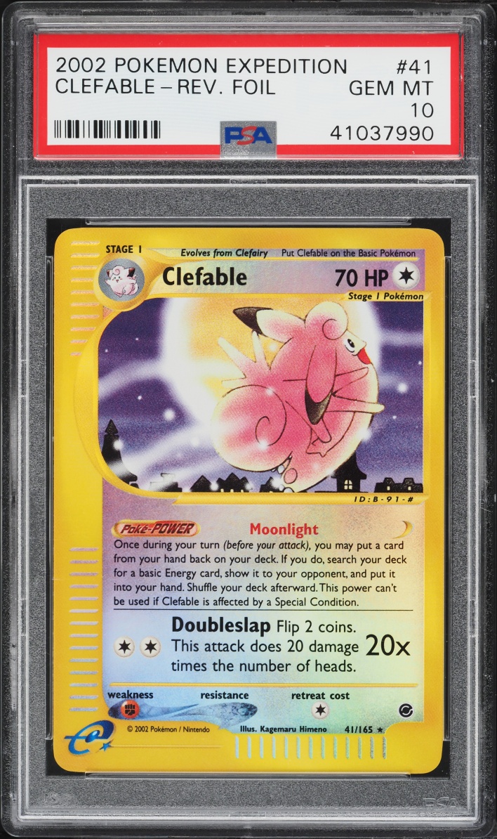 2002 Pokemon Expedition Reverse Holo Clefable #41 PSA 10 GEM MINT
