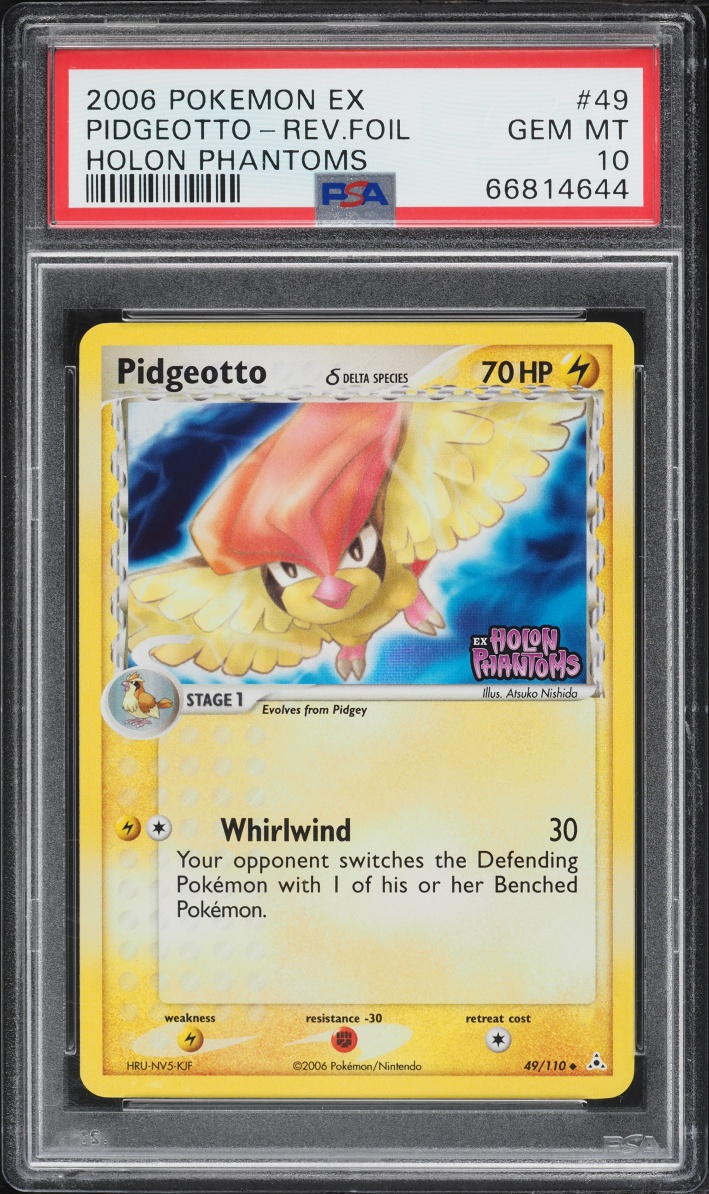 2006 Pokemon EX Holon Phantoms Reverse Holo Pidgeotto #49 PSA 10 GEM MINT