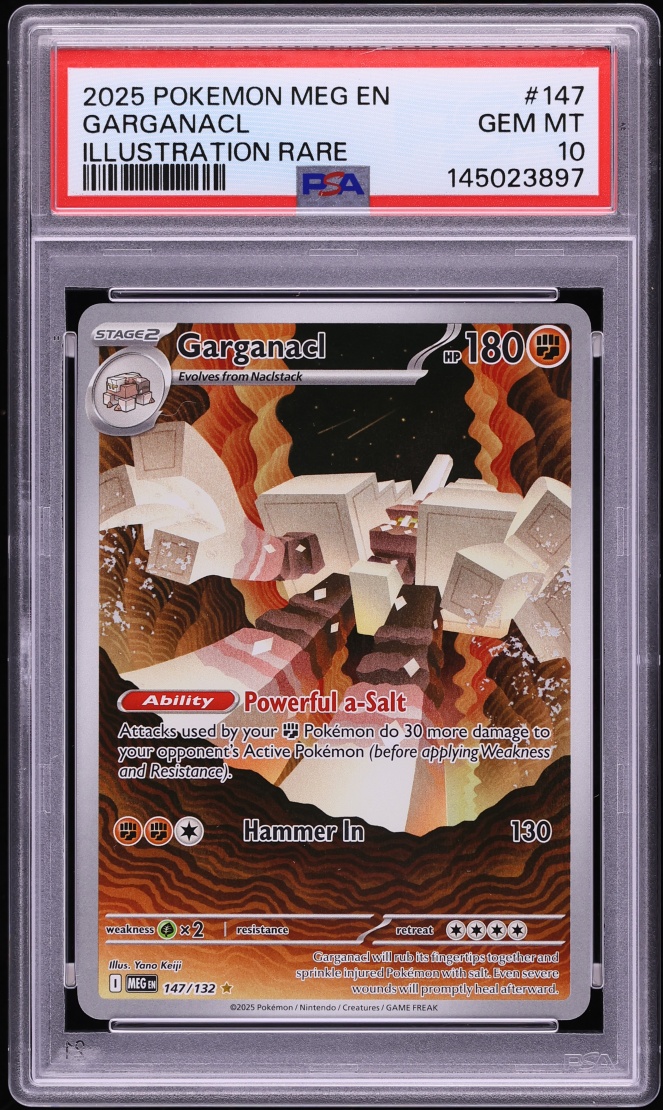 2025 Pokemon Mega Evolution IR Garganacl #147 PSA 10 GEM MINT