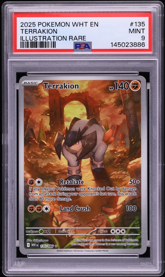 2025 Pokemon Scarlet & Violet White Flare IR Terrakion #135 PSA 9 MINT