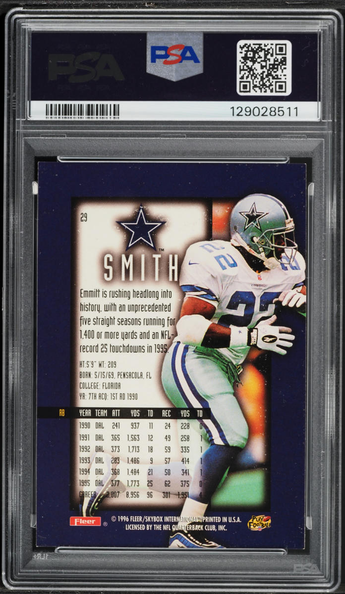 1996 Ultra Sensations Emmitt Smith #29 PSA 6 EXMT