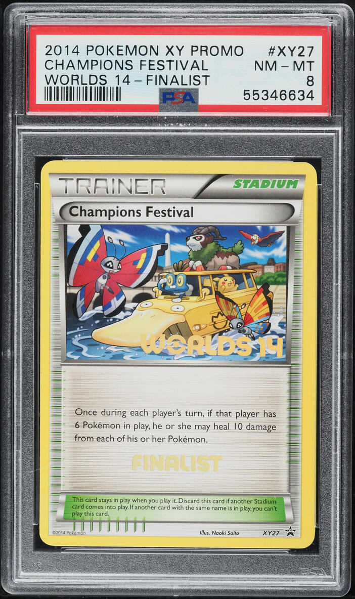 2014 Pokemon XY Black Star Promo Worlds Finalist Champions Festival #XY27 PSA 8