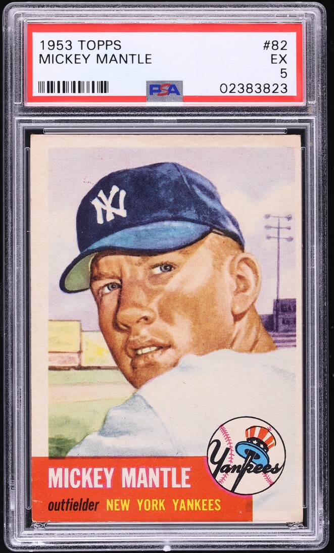 1953 Topps Mickey Mantle SHORT PRINT #82 PSA 5 EX
