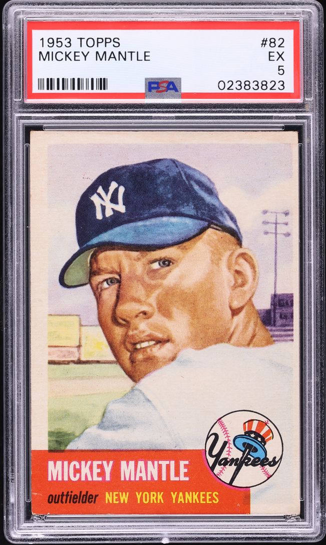 1953 Topps Mickey Mantle SHORT PRINT #82 PSA 5 EX