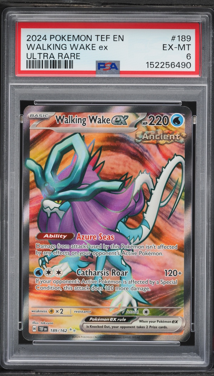 2024 Pokemon Scarlet & Violet Temporal Forces Full Art Walking Wake EX #189 PSA 6 EXMT