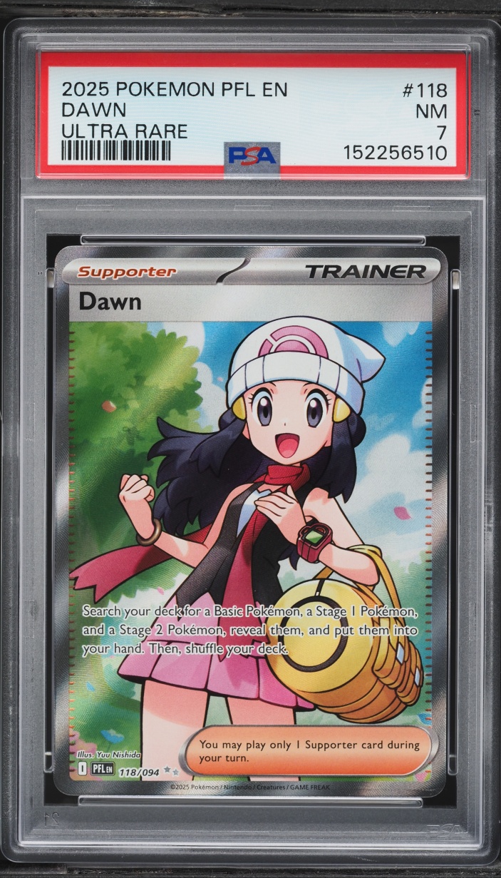 2025 Pokemon Phantasmal Flames Ultra Rare Dawn #118 PSA 7 NRMT