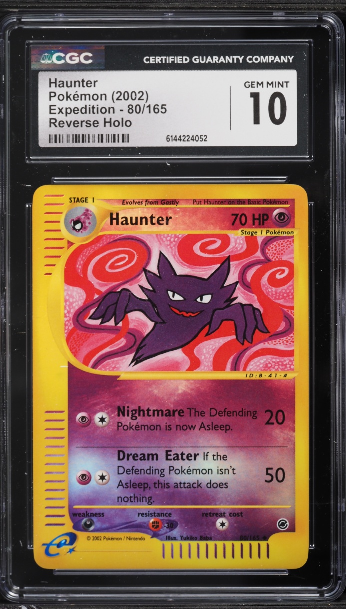 2002 Pokemon Expedition Reverse Holo Haunter #80 CGC 10 GEM MINT