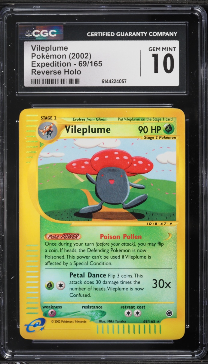 2002 Pokemon Expedition Reverse Holo Vileplume #69 CGC 10 GEM MINT