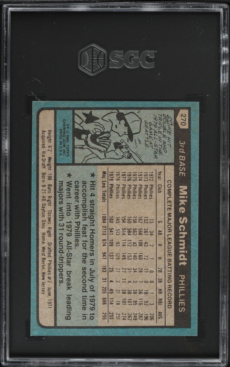 1980 Topps Mike Schmidt ALL-STAR #270 SGC 9 MINT