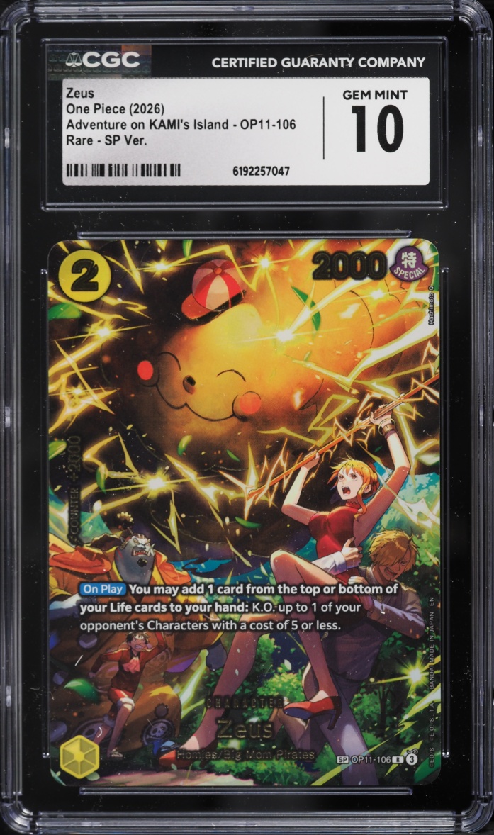 2026 One Piece Adventure On KAMI's Island SP Alt Art Zeus #OP11-106 CGC 10 GEM MINT