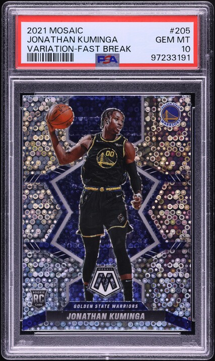 2021 Panini Prizm Gold Jonathan Kuminga ROOKIE /10 #307 PSA 9 MINT