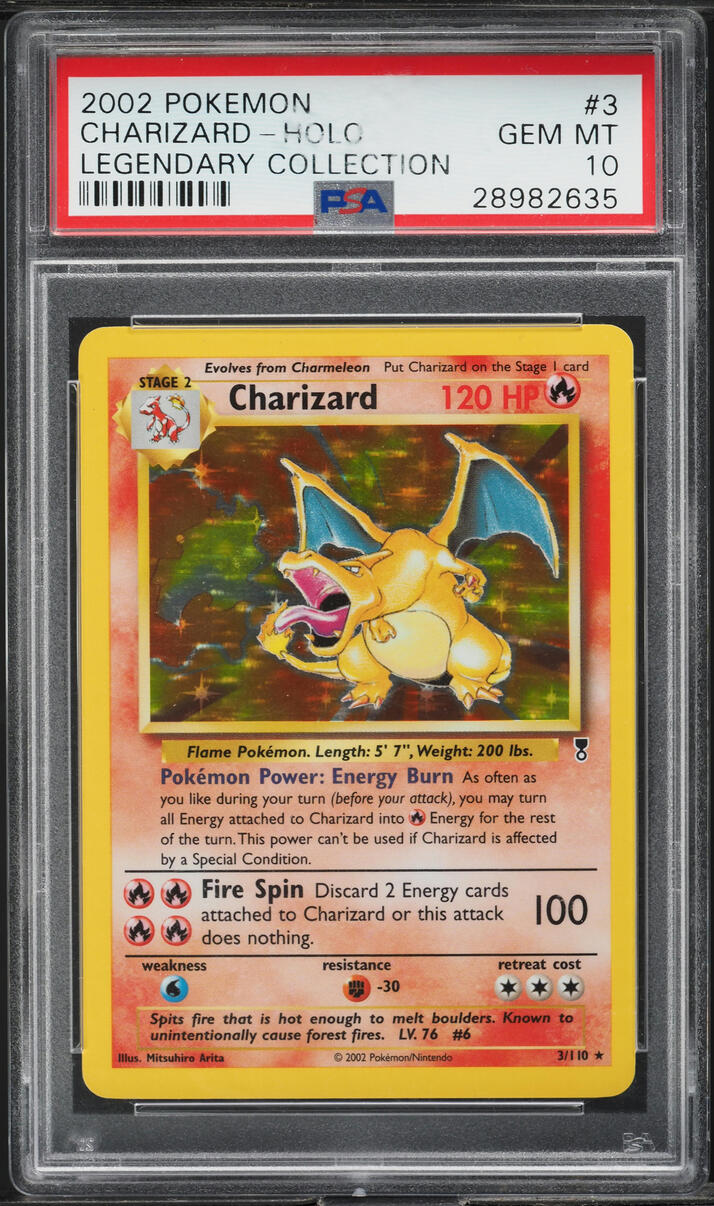 2002 Pokemon Legendary Collection Holo Charizard #3 PSA 10 GEM MINT
