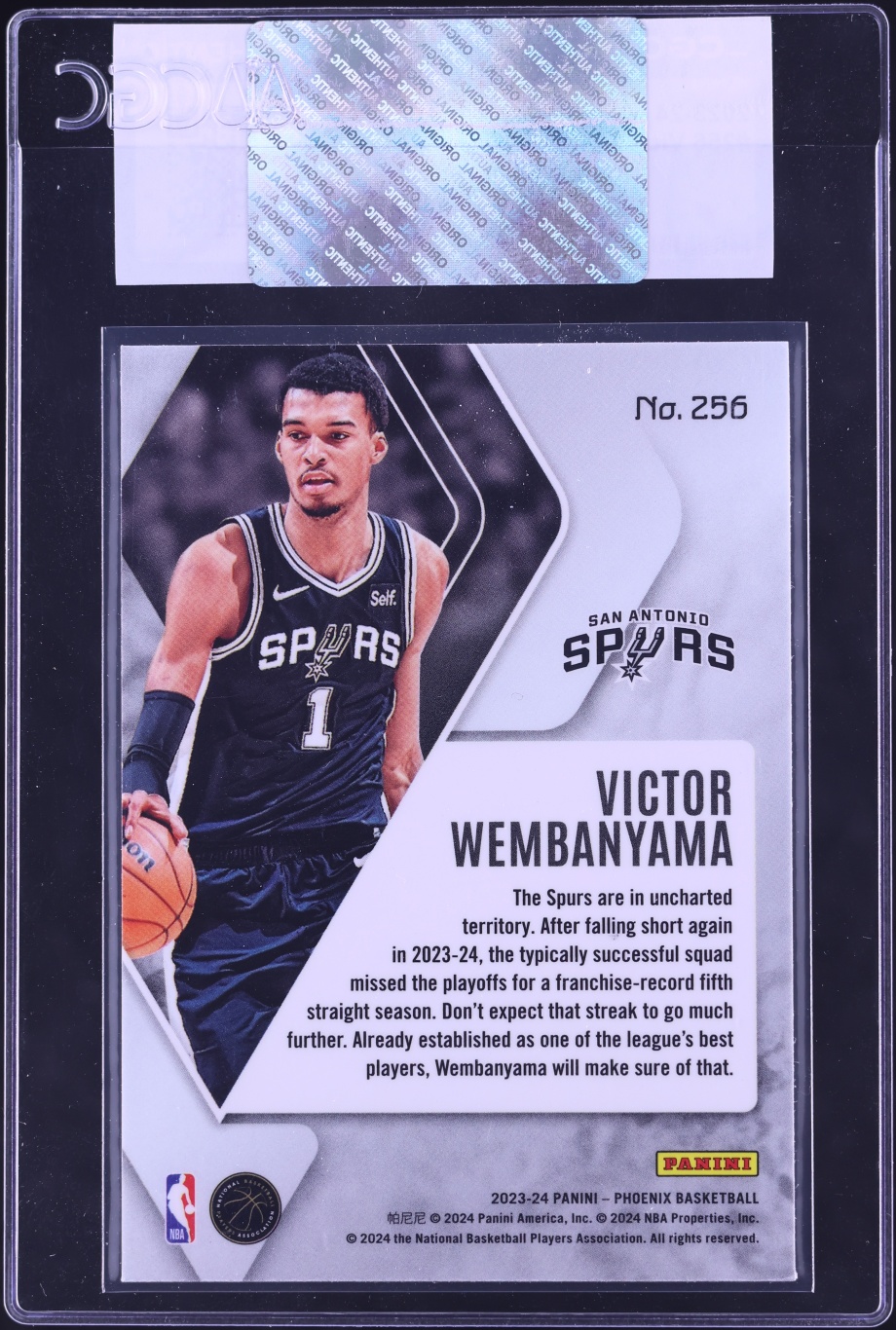 2023 Panini Phoenix Victor Wembanyama ROOKIE #256 CGC AUTH