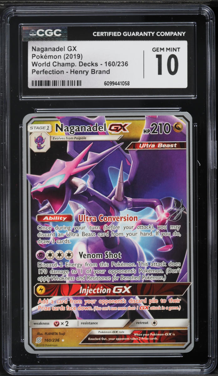 2019 Pokemon World Championships Decks Perfection Henry Brand Naganadel GX #160 CGC 10 GEM MINT