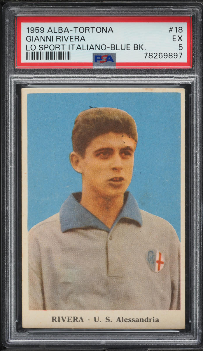 1959 Alba-Tortona Lo Sport Italiano Blue Back Gianni Rivera #18 PSA 5 EX