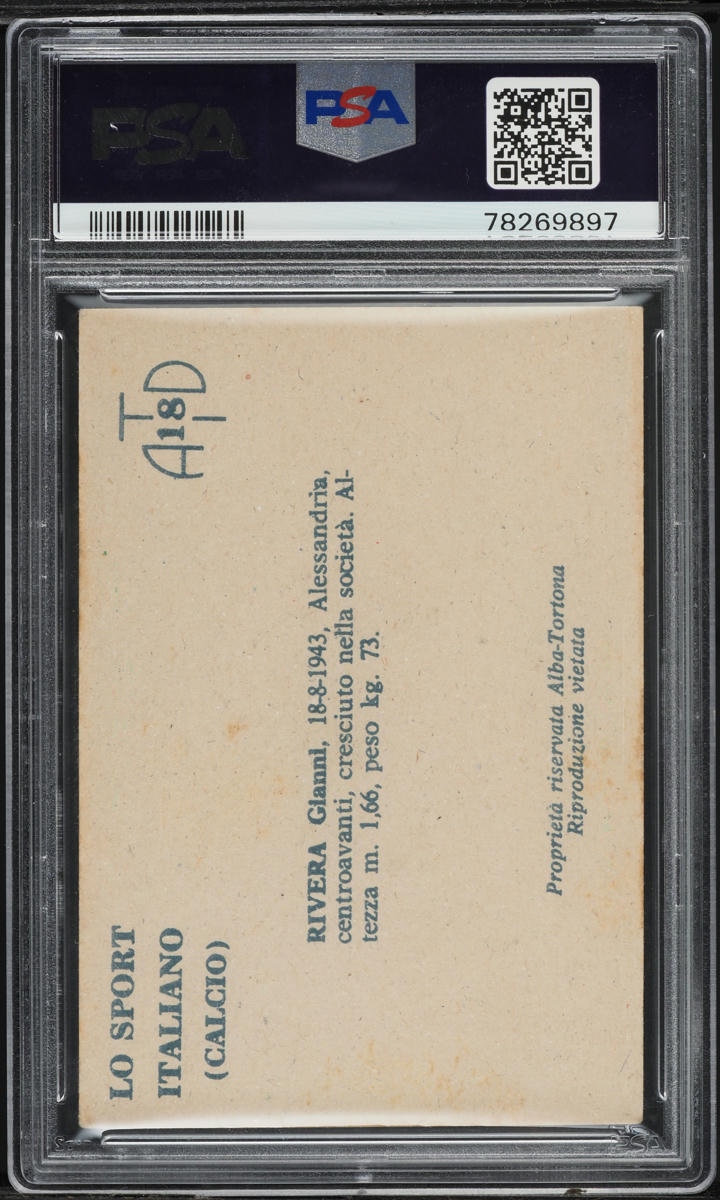 1959 Alba-Tortona Lo Sport Italiano Blue Back Gianni Rivera #18 PSA 5 EX