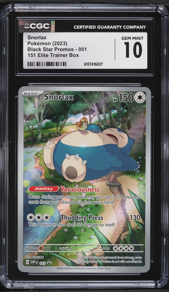 2023 Pokemon Scarlet & Violet Black Star Promo 151 ETB Full Art Snorlax #51 CGC 10 GEM MINT