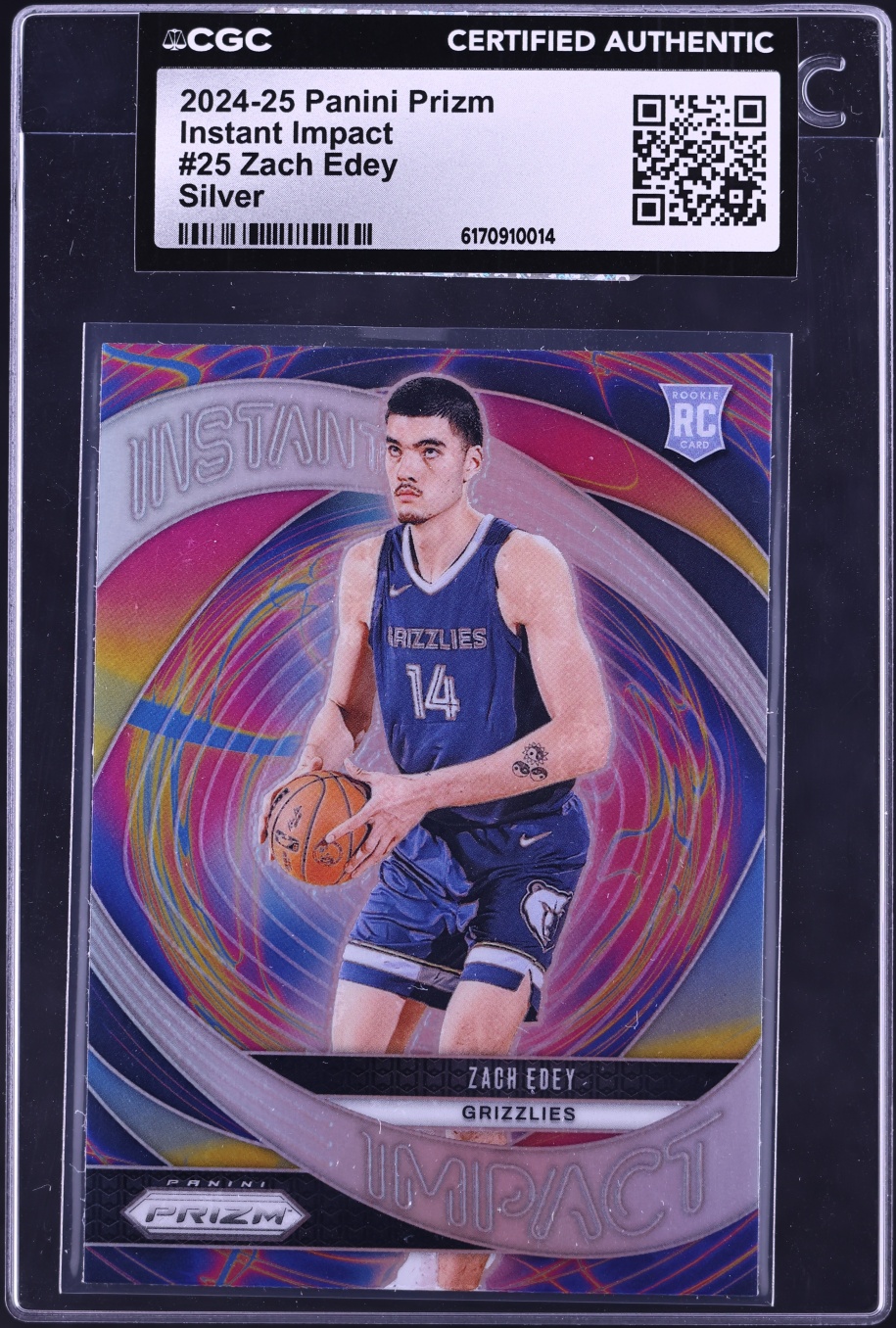 2024 Panini Prizm Instant Impact Silver Zach Edey ROOKIE #25 CGC AUTH