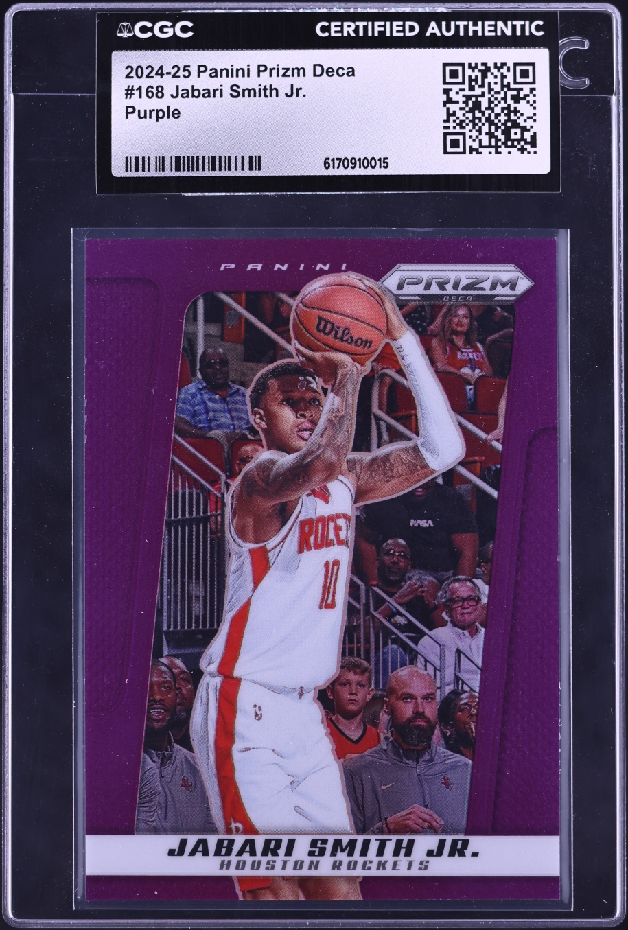 2024 Panini Prizm Deca Purple Jabari Smith Jr. #168 CGC AUTH