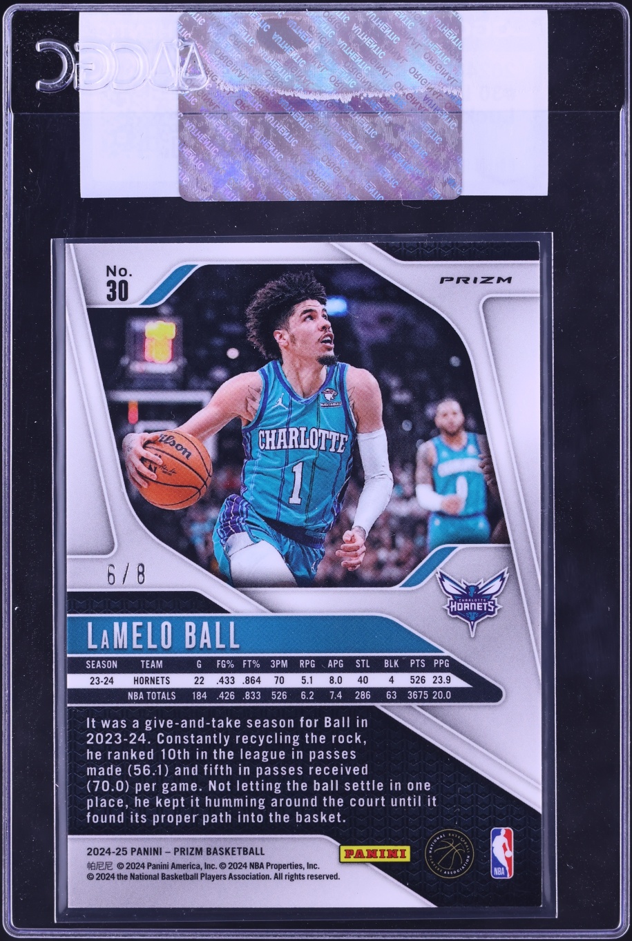 2024 Panini Prizm Lucky Envelopes LaMelo Ball /8 #30 CGC AUTH