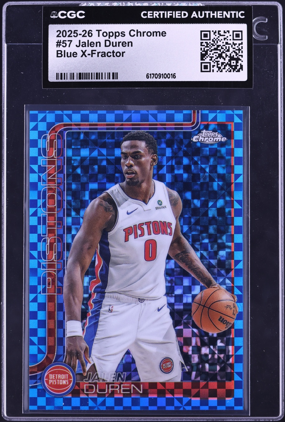 2025 Topps Chrome Blue Xfractor Jalen Duren #57 CGC AUTH
