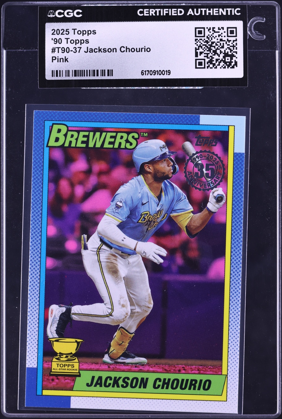 2025 Topps '90 Pink Jackson Chourio #T90-37 CGC AUTH