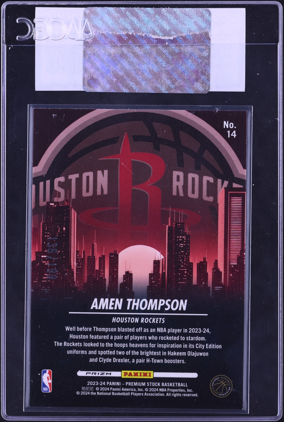 2023 Hoops Premium Stock City Edition Red Seismic Amen Thompson ROOKIE #14 CGC AUTH