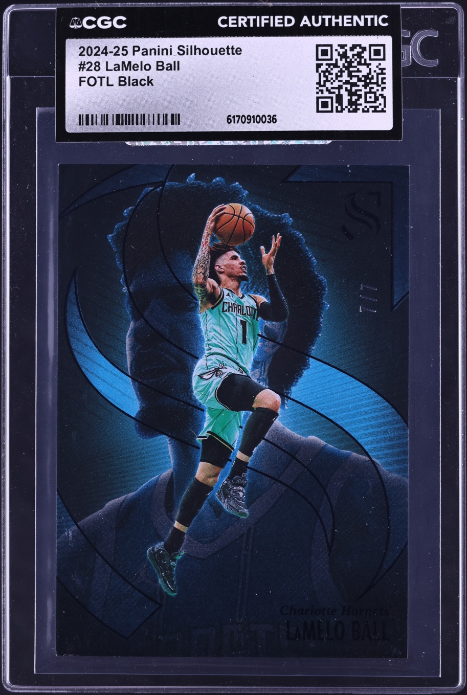 2024 Panini Silhouette FOTL Black LaMelo Ball 7/7 #28 CGC AUTH