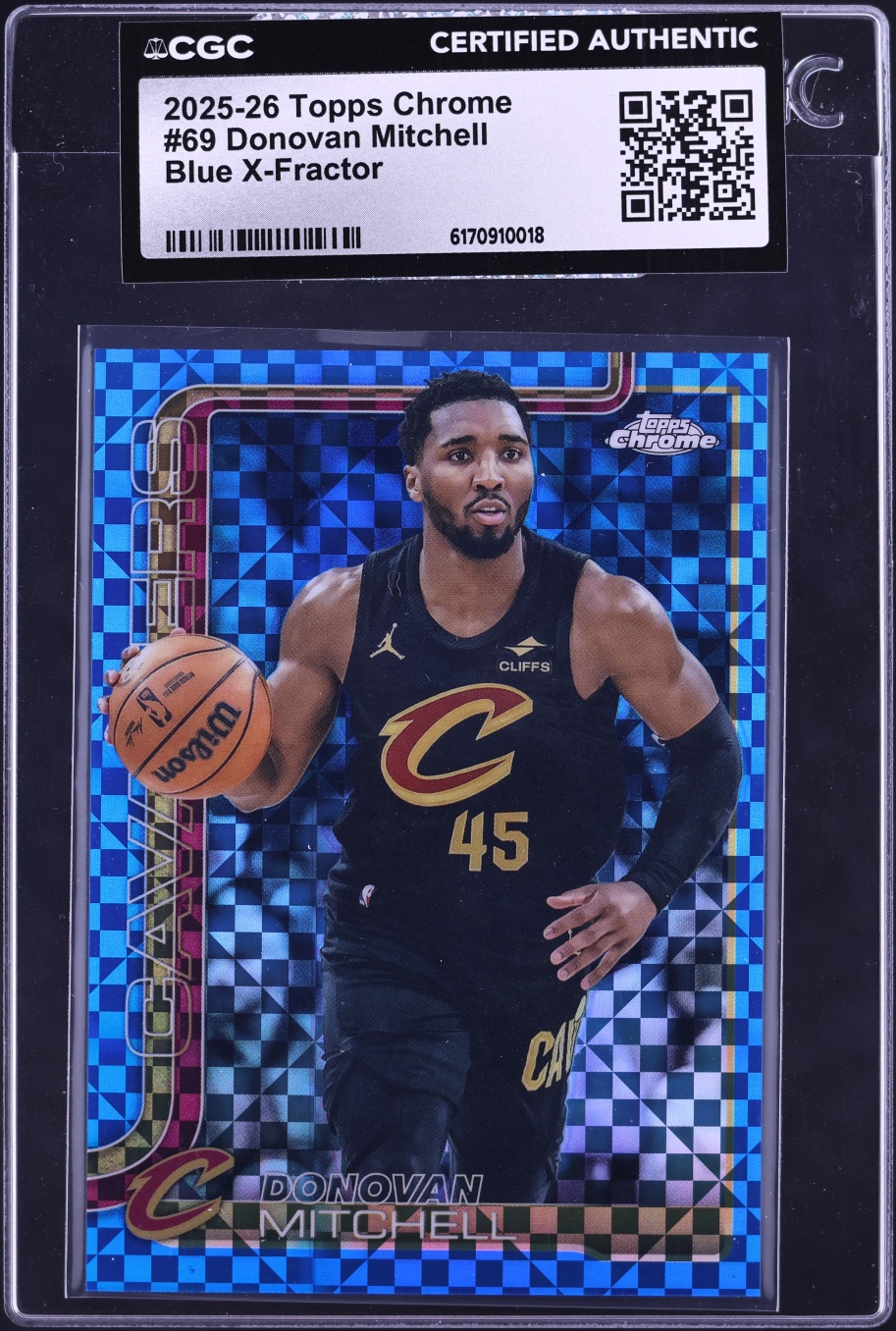 2025 Topps Chrome Blue Xfractor Donovan Mitchell #69 CGC AUTH