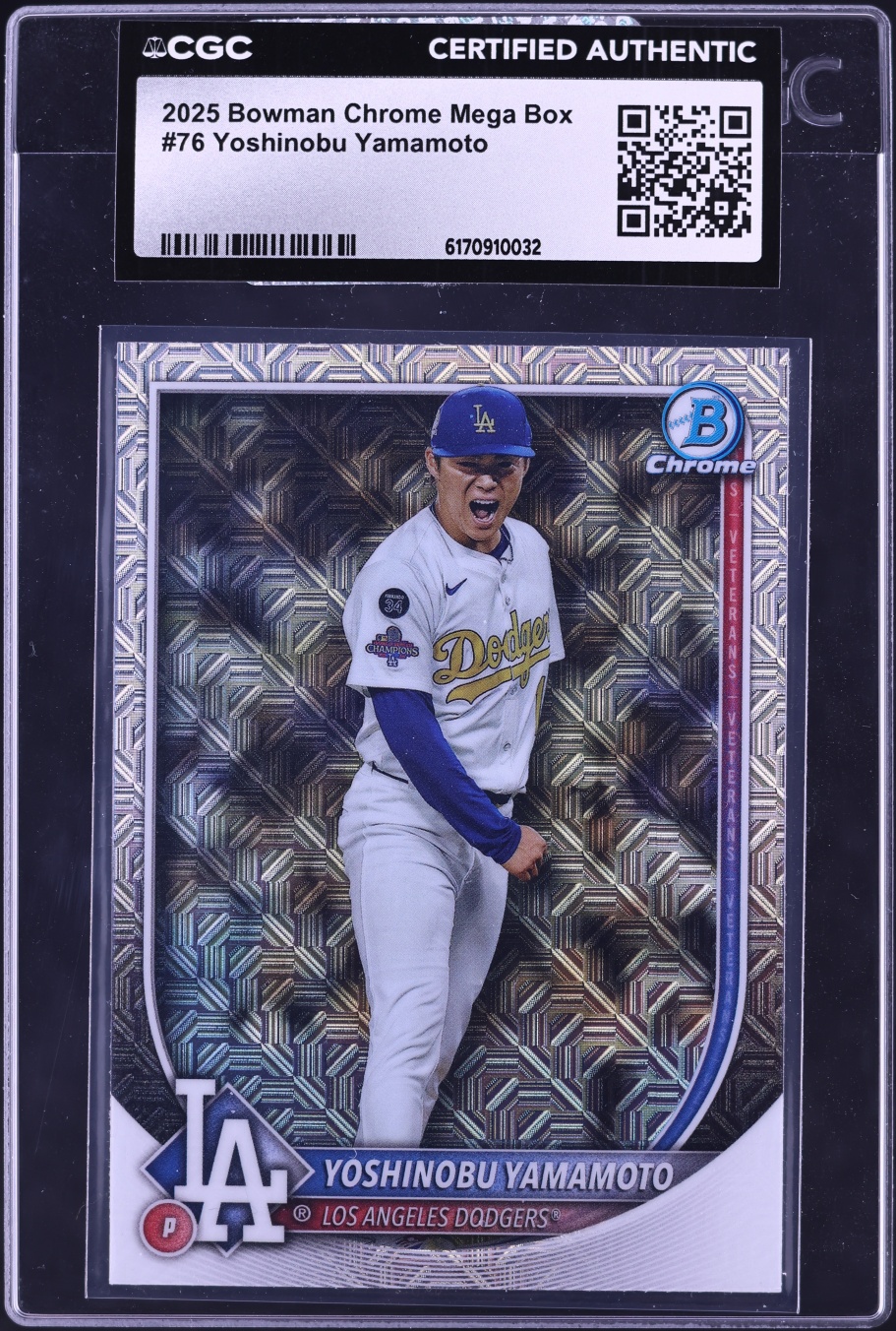 2025 Bowman Chrome Mega Box Yoshinobu Yamamoto #76 CGC AUTH