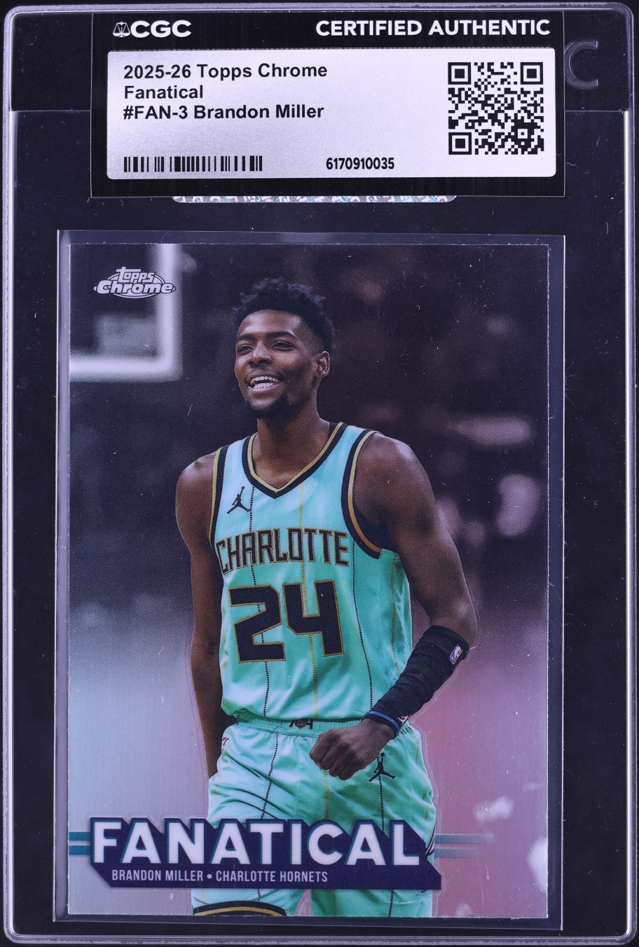 2025 Topps Chrome Fanatical Brandon Miller #FAN-3 CGC AUTH