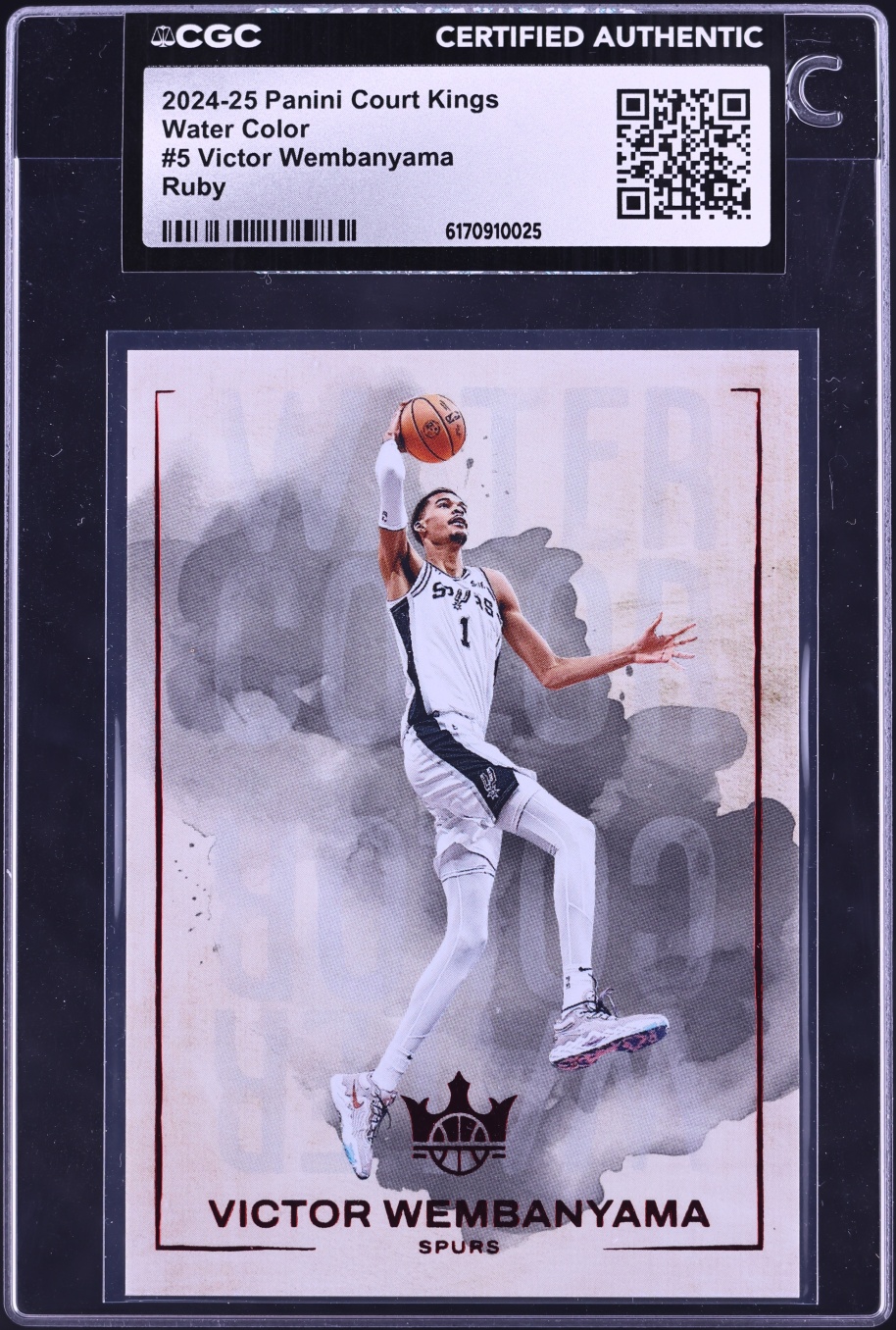 2024 Panini Court Kings Water Color Ruby Victor Wembanyama /149 #5 CGC AUTH