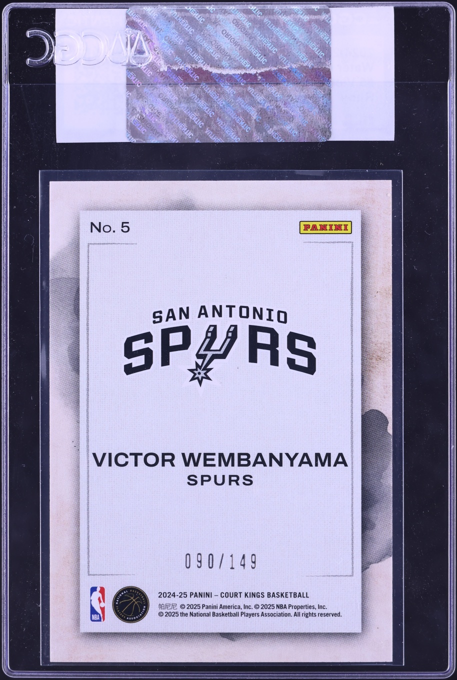 2024 Panini Court Kings Water Color Ruby Victor Wembanyama /149 #5 CGC AUTH