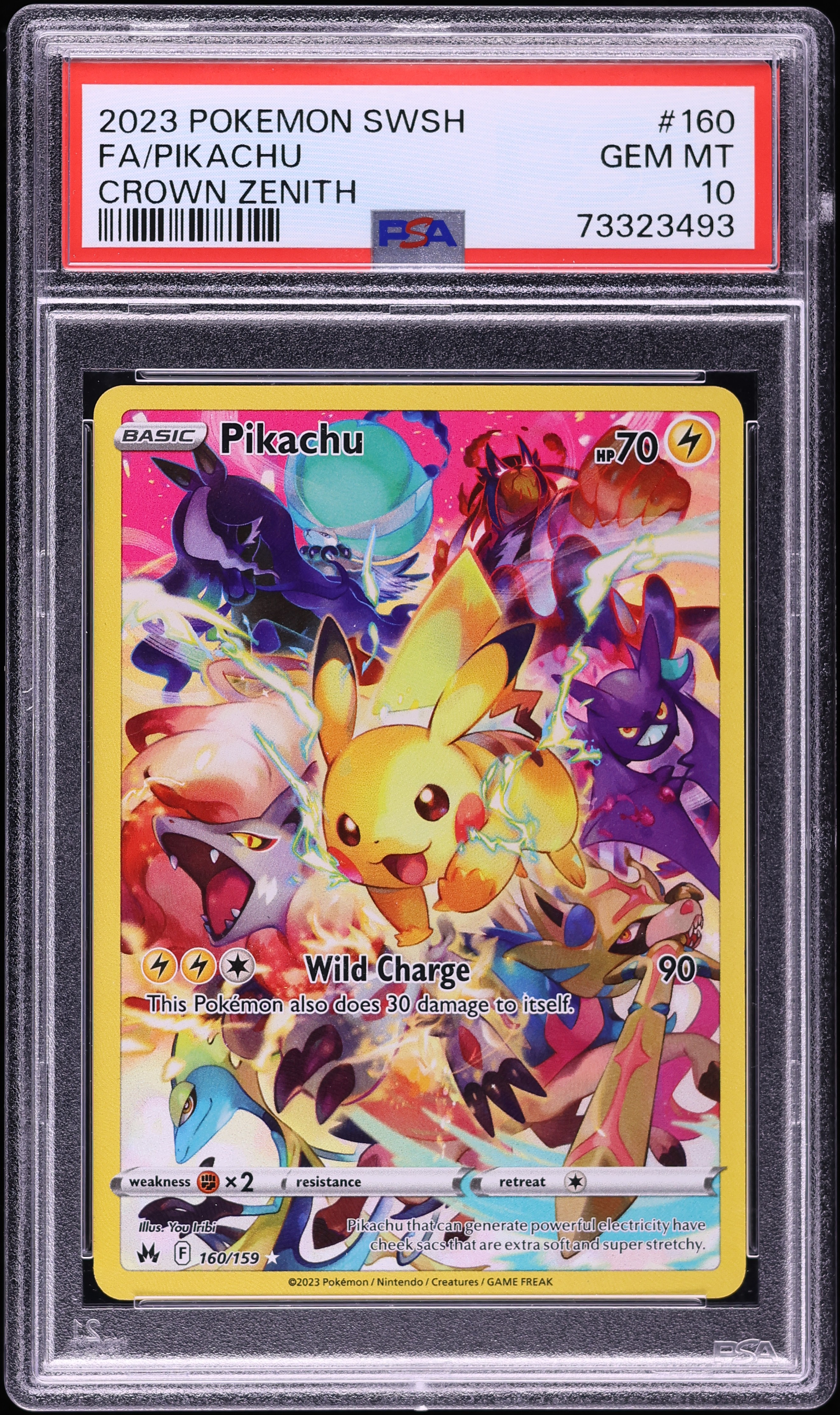 2023 Pokemon Sword & Shield Crown Zenith Full Art Pikachu #160 PSA 10 GEM MINT